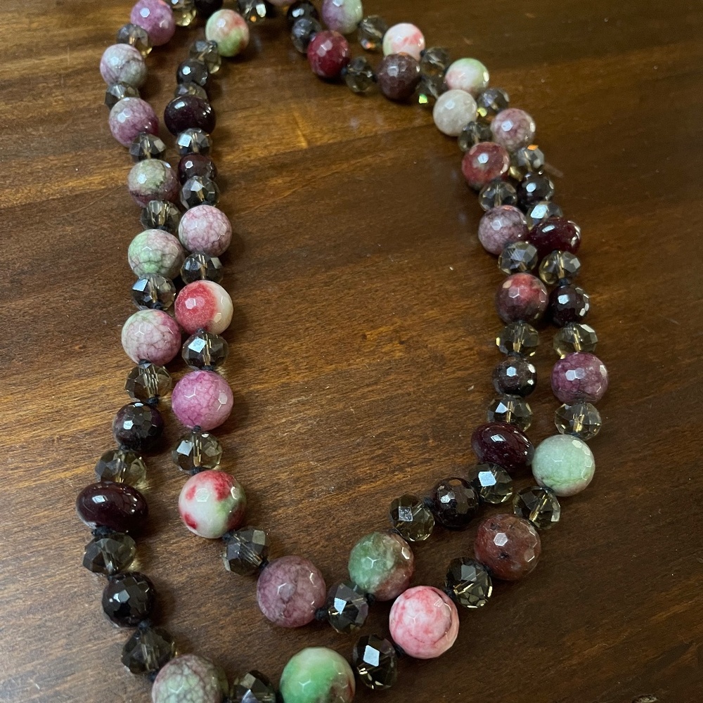 Multi -Color Stone/Beaded Necklace